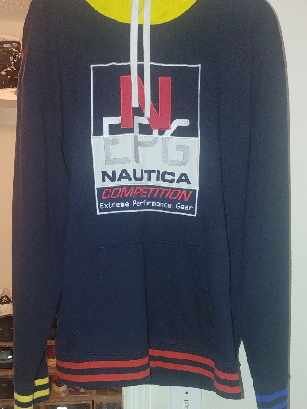 Nautica EPG Navy Hoodie with Red, Yellow, White Accents
